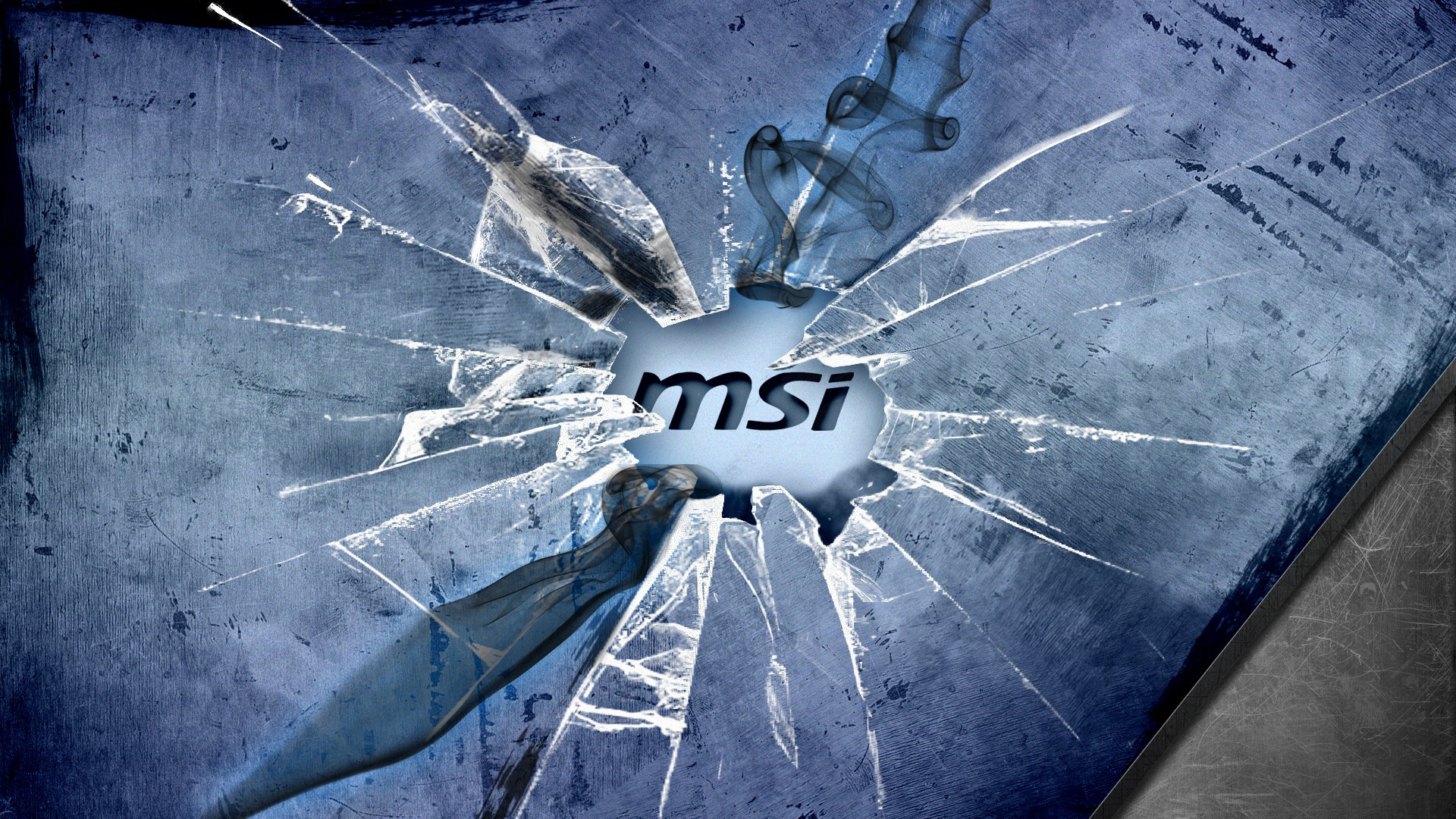 Msi Cool Crack Broken Glass Logo HD 1080p Wallpaper
