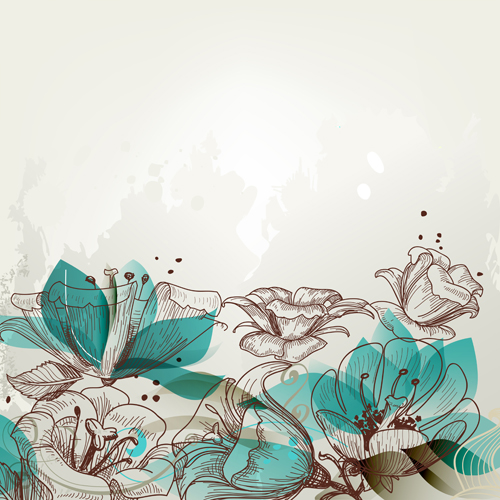 Hand Drawn Floral Background Vector