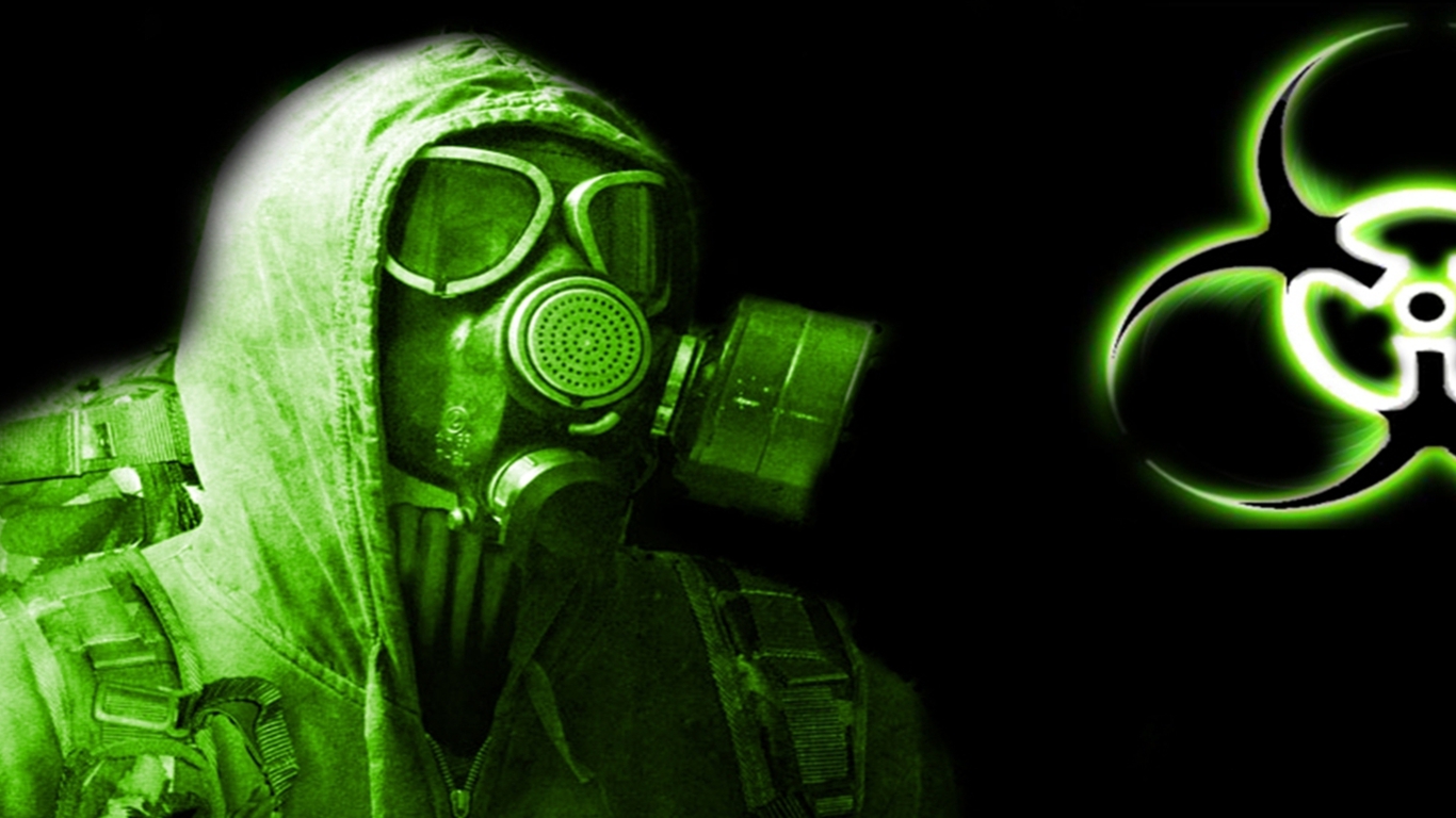 Green Biohazard Windows Theme Gas Mask Picture