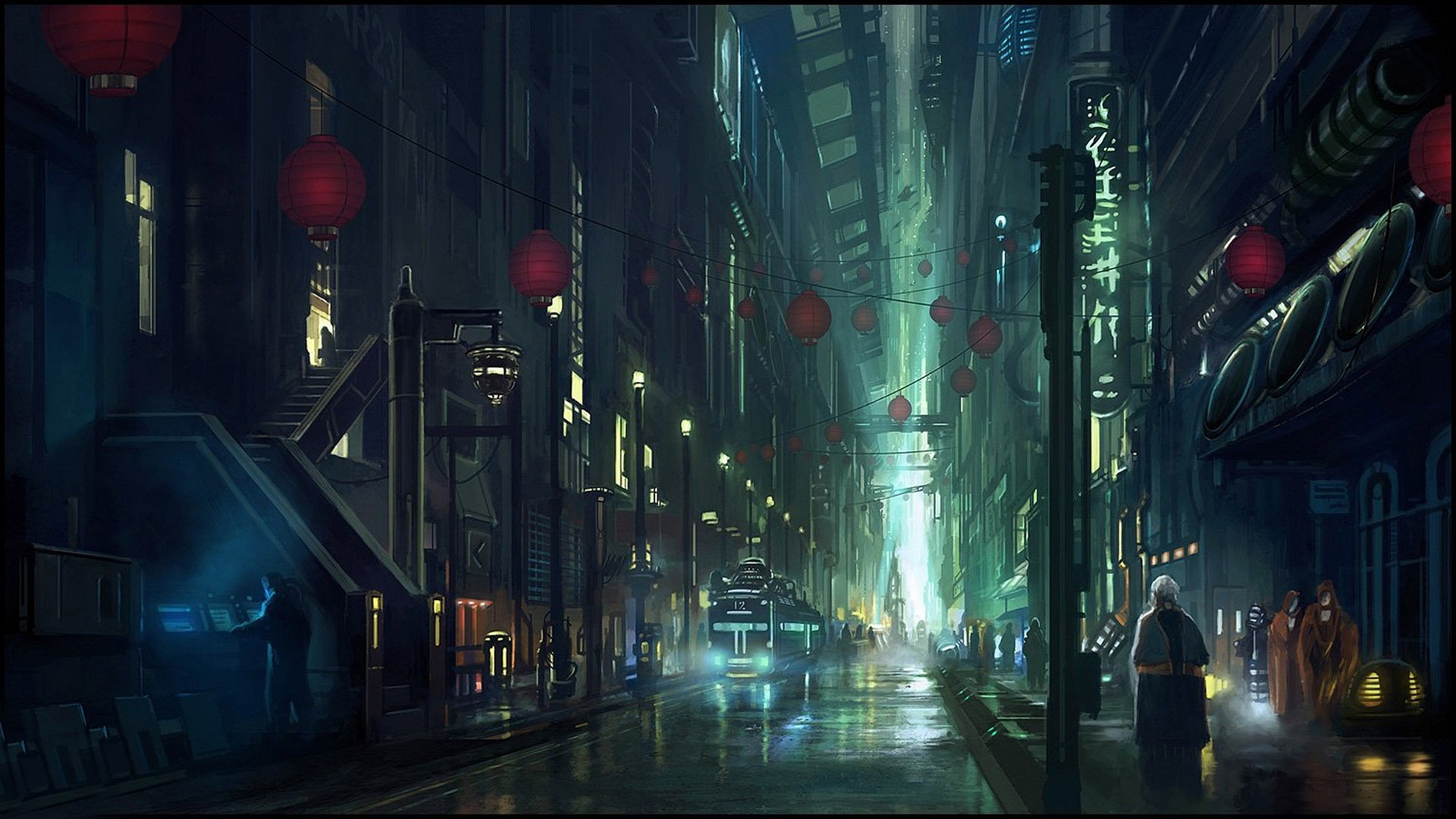 Cyberpunk City Street Wallpaper