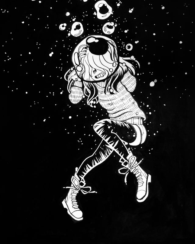 Some Anxiety Vent Art From Last Night Done In Ink R Drawing