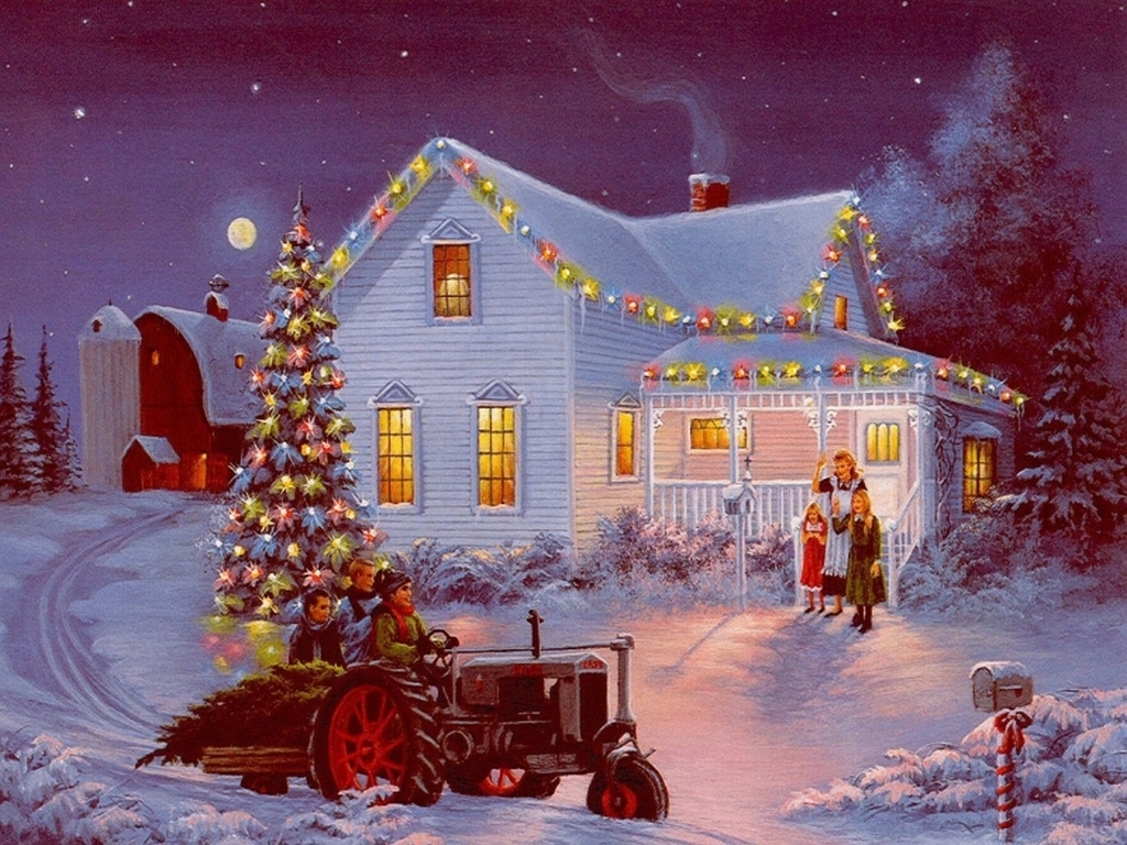 The Farm Cynthia Lang Christmas Photography Desktop Wallpaper