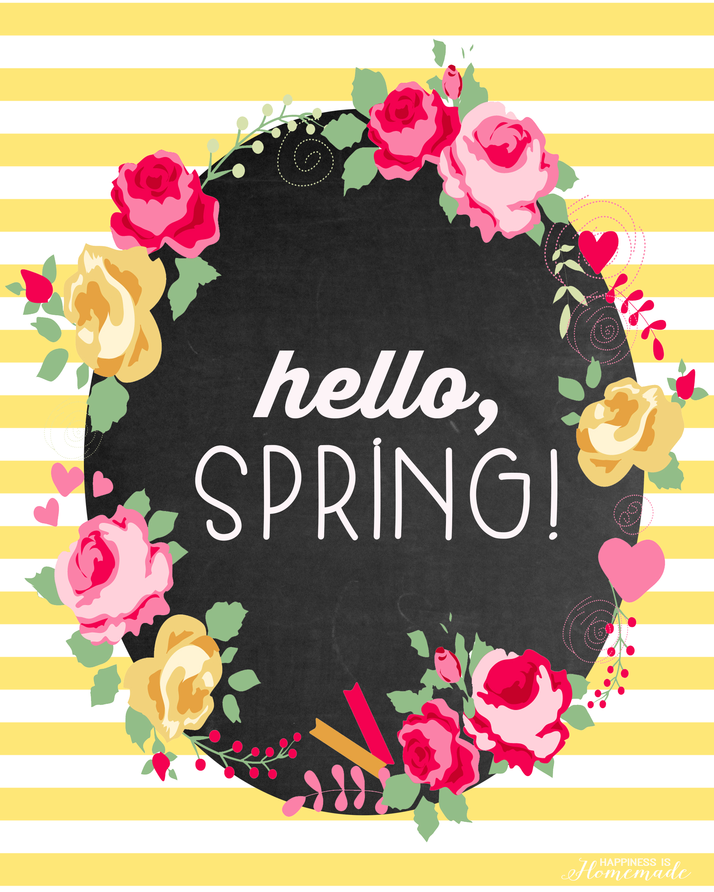 Hello Spring Printable Happiness Is Homemade