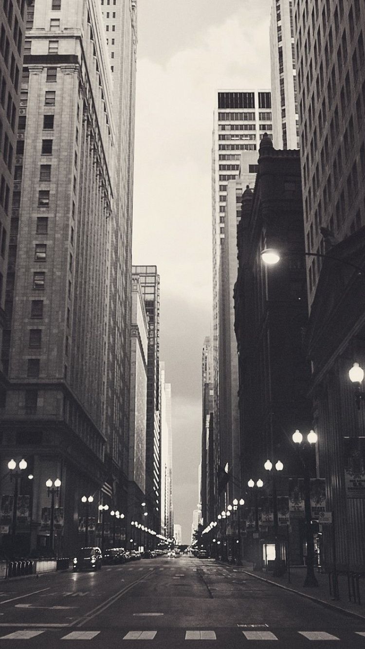 Financial District Chicago Street iPhone Wallpaper 5s