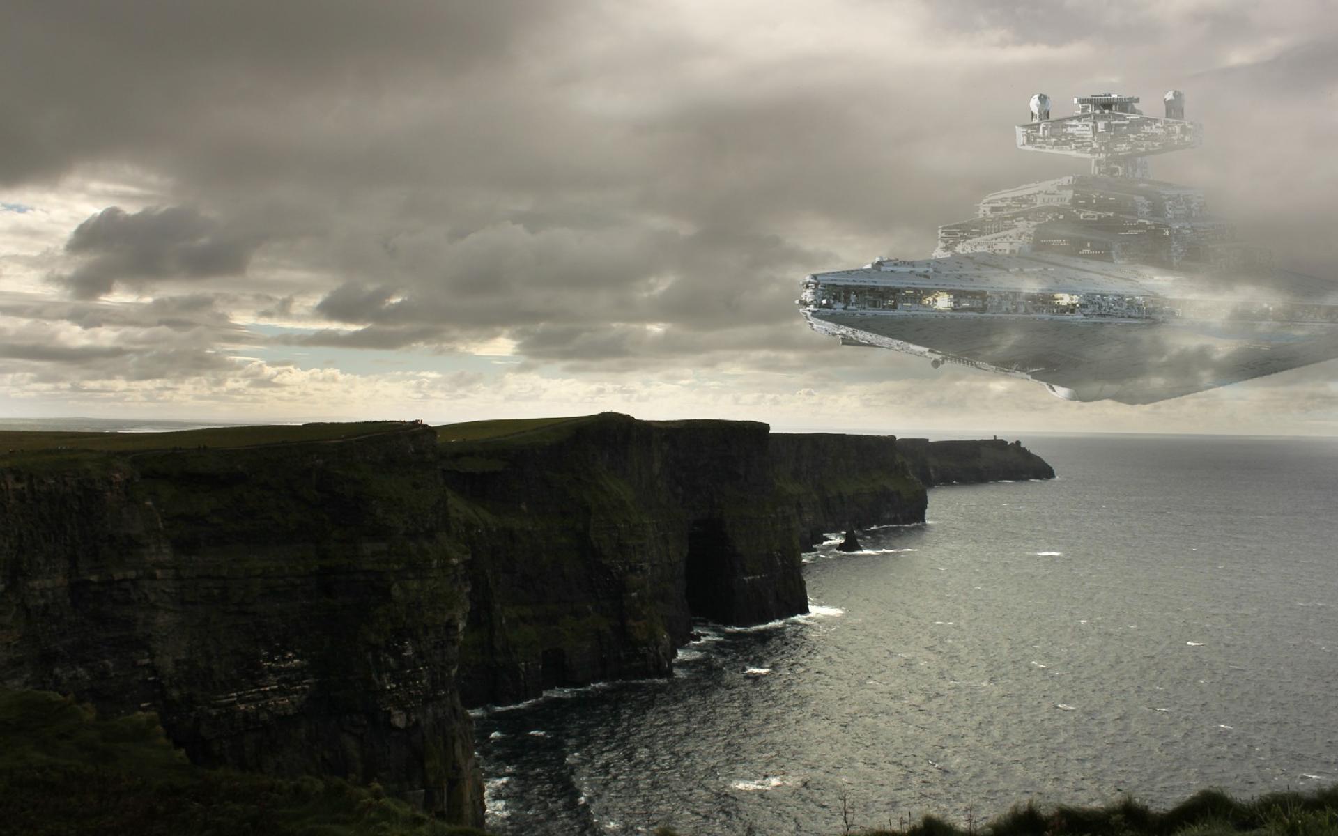 Star Wars Ireland Destroyer Cliffs Of Moher Wallpaper