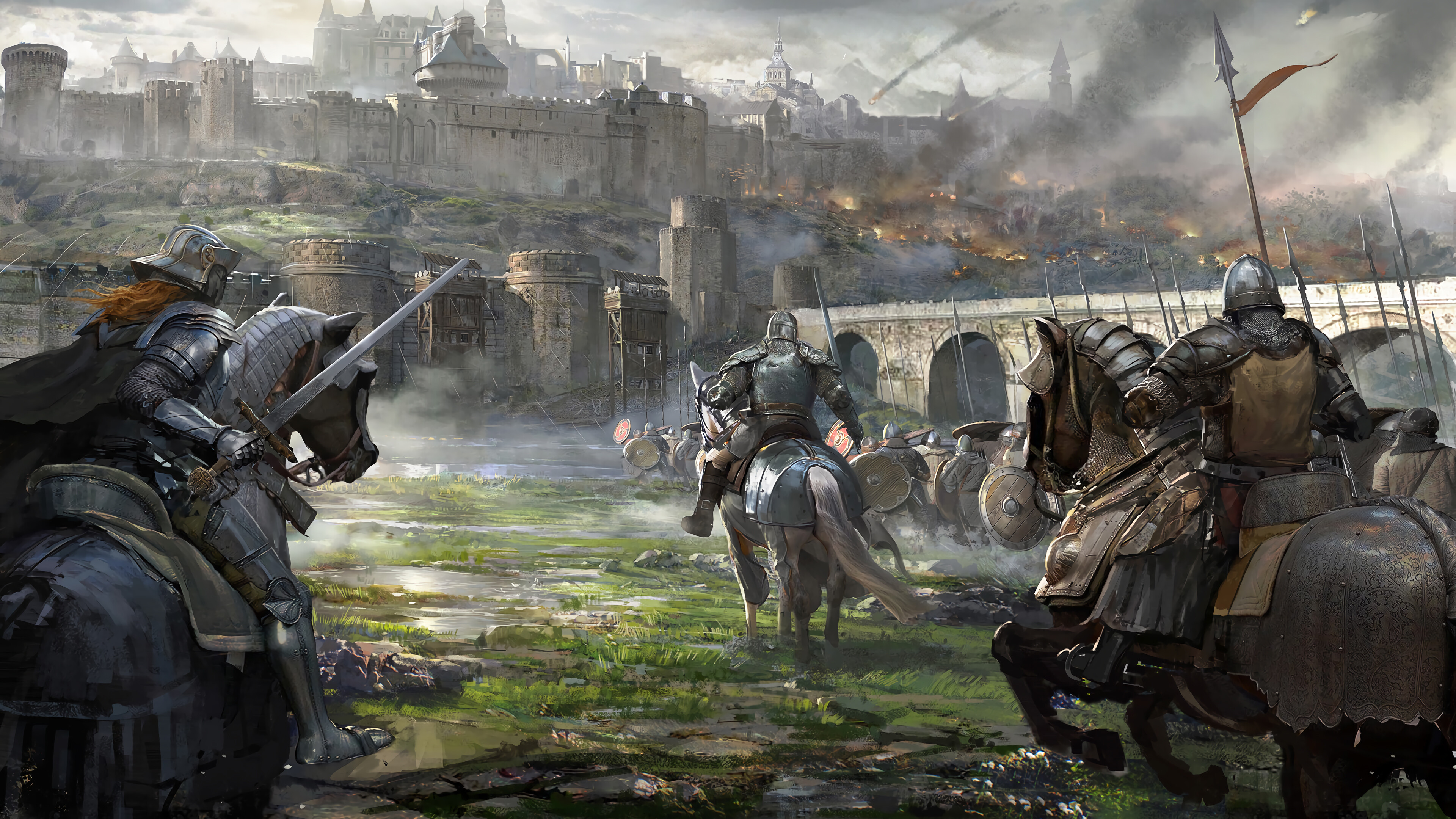 Knight Castle Siege Medieval Battle Fantasy 4K Wallpaper 4973 3840x2160