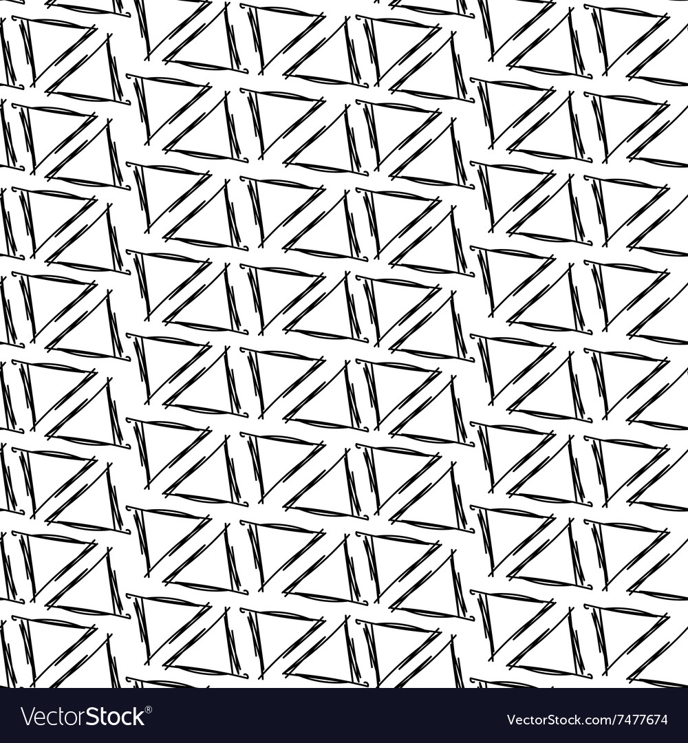 Ink Drawing Triangles Simple Background Seamless Vector Image