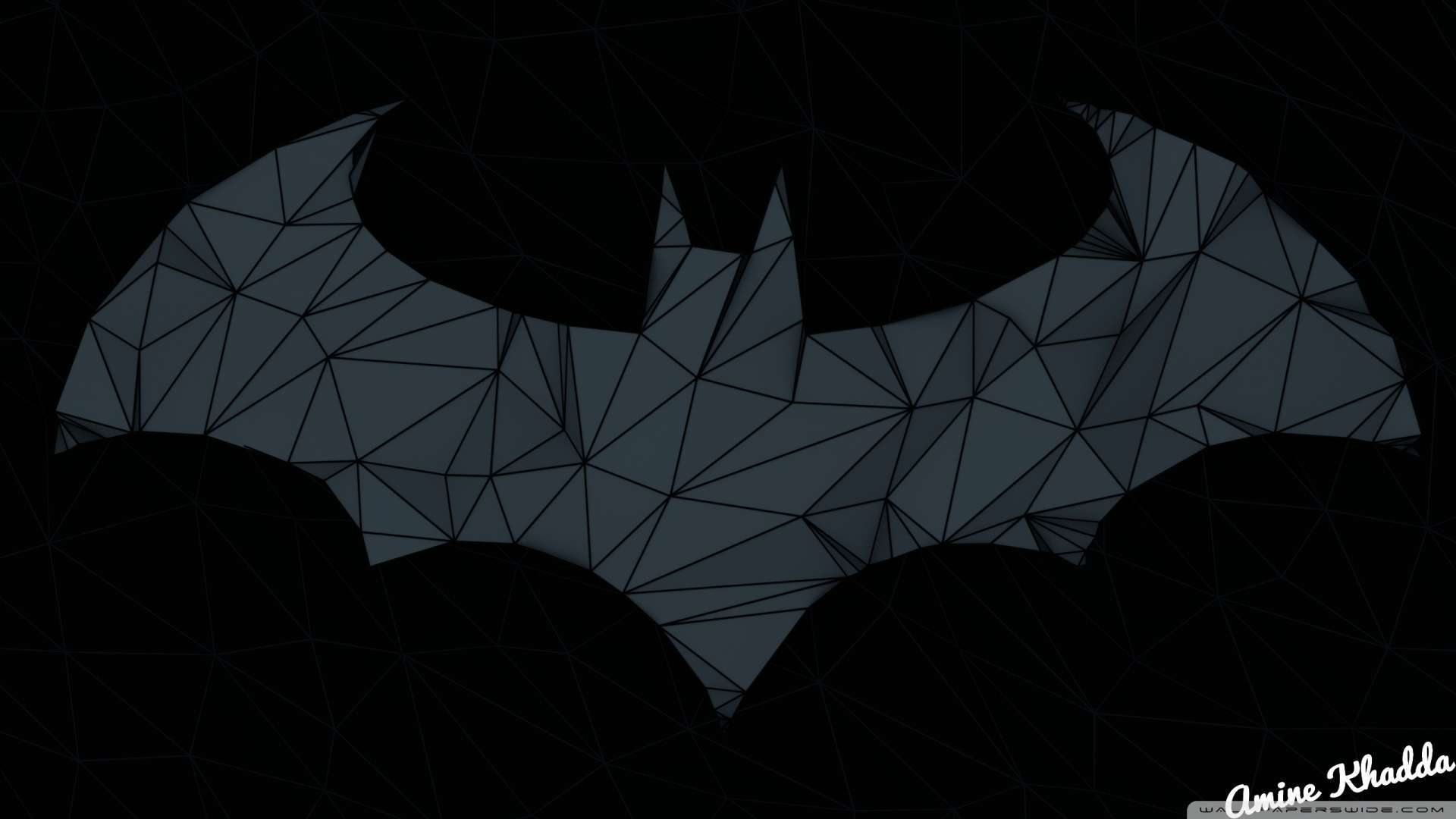 Wallpaper Batman Arkham Origins Low Poly Logo 1080p HD