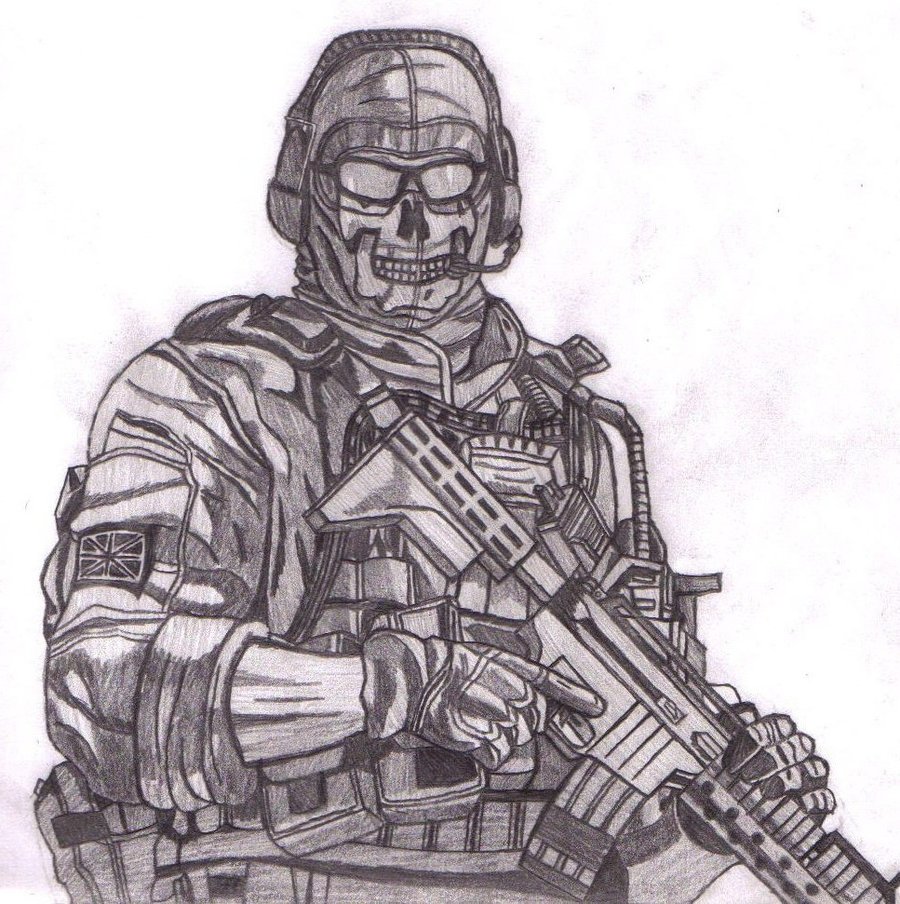 Ghost call of duty рисунок