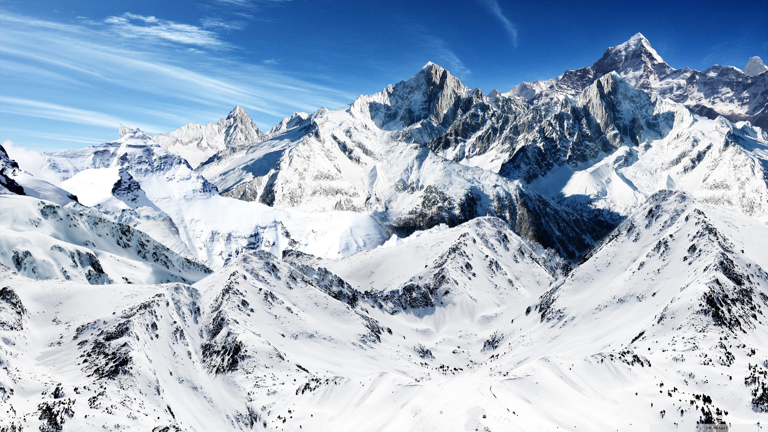 Snowy Mountain Peaks 4k HD Desktop Wallpaper For Ultra Tv