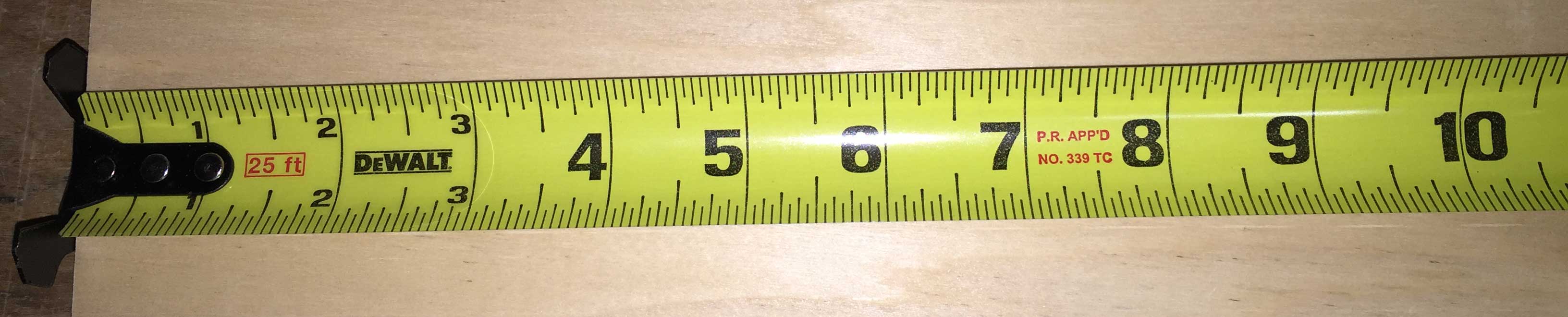 DeWalt DWHT33975 tape measure blade   Inch Calculator