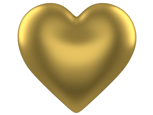 Gold 3d Love Heart With Transparent Background Valentine Clip Art