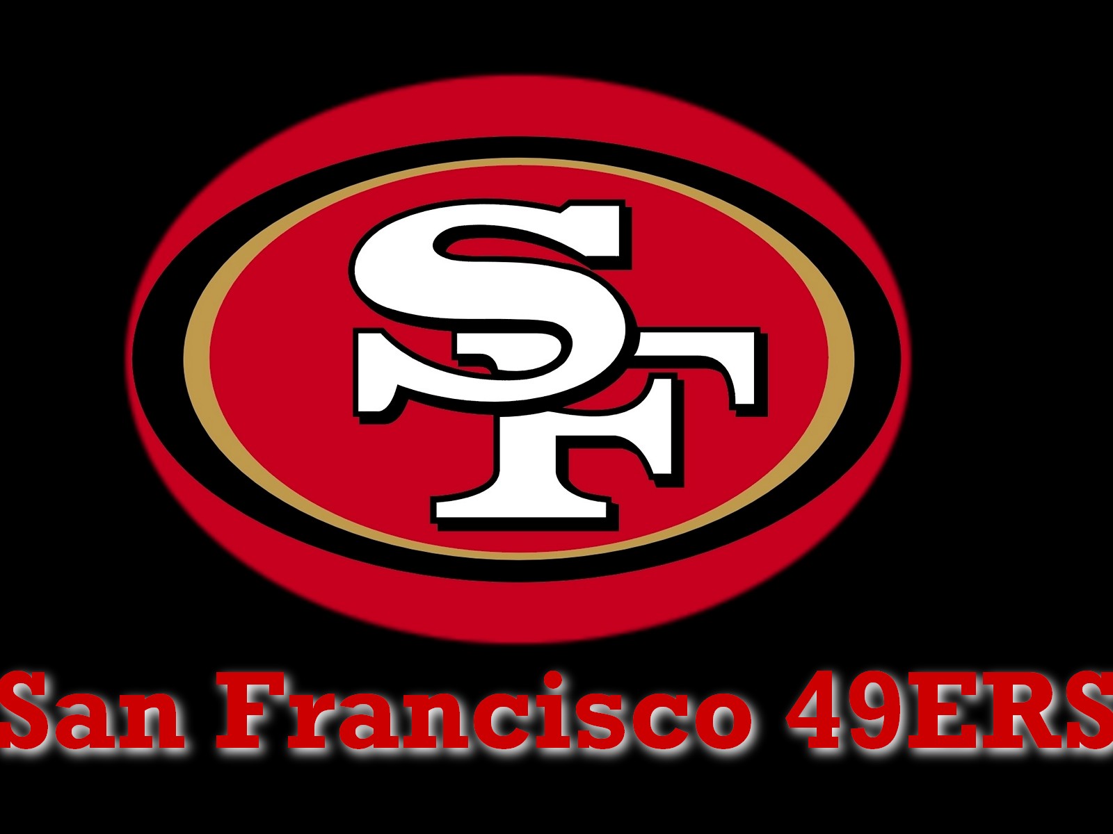 San Francisco 49ers Logo On Black Background Desktop Nfl