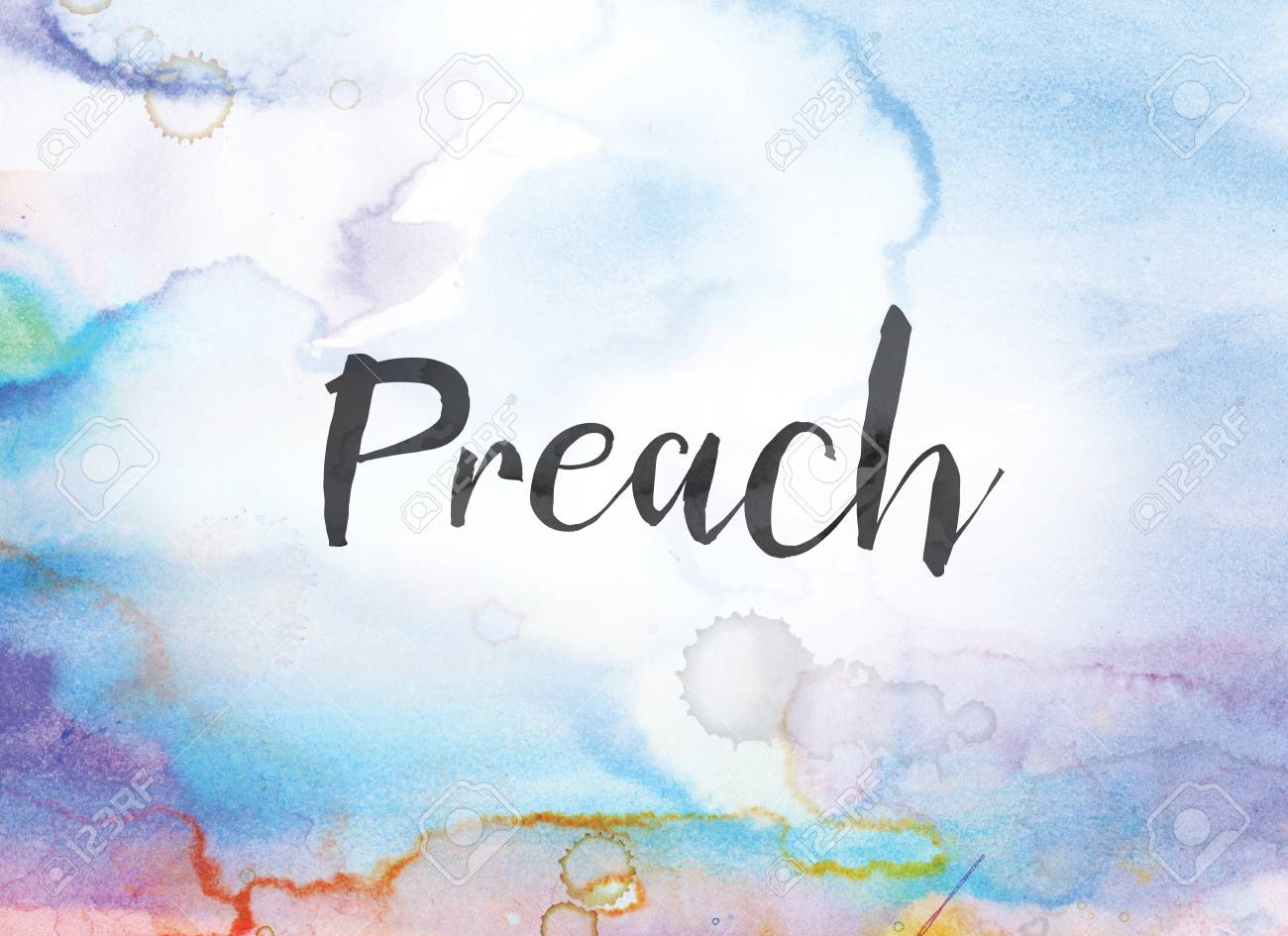 The Word Preach Concept And Theme Written In Black Ink On A
