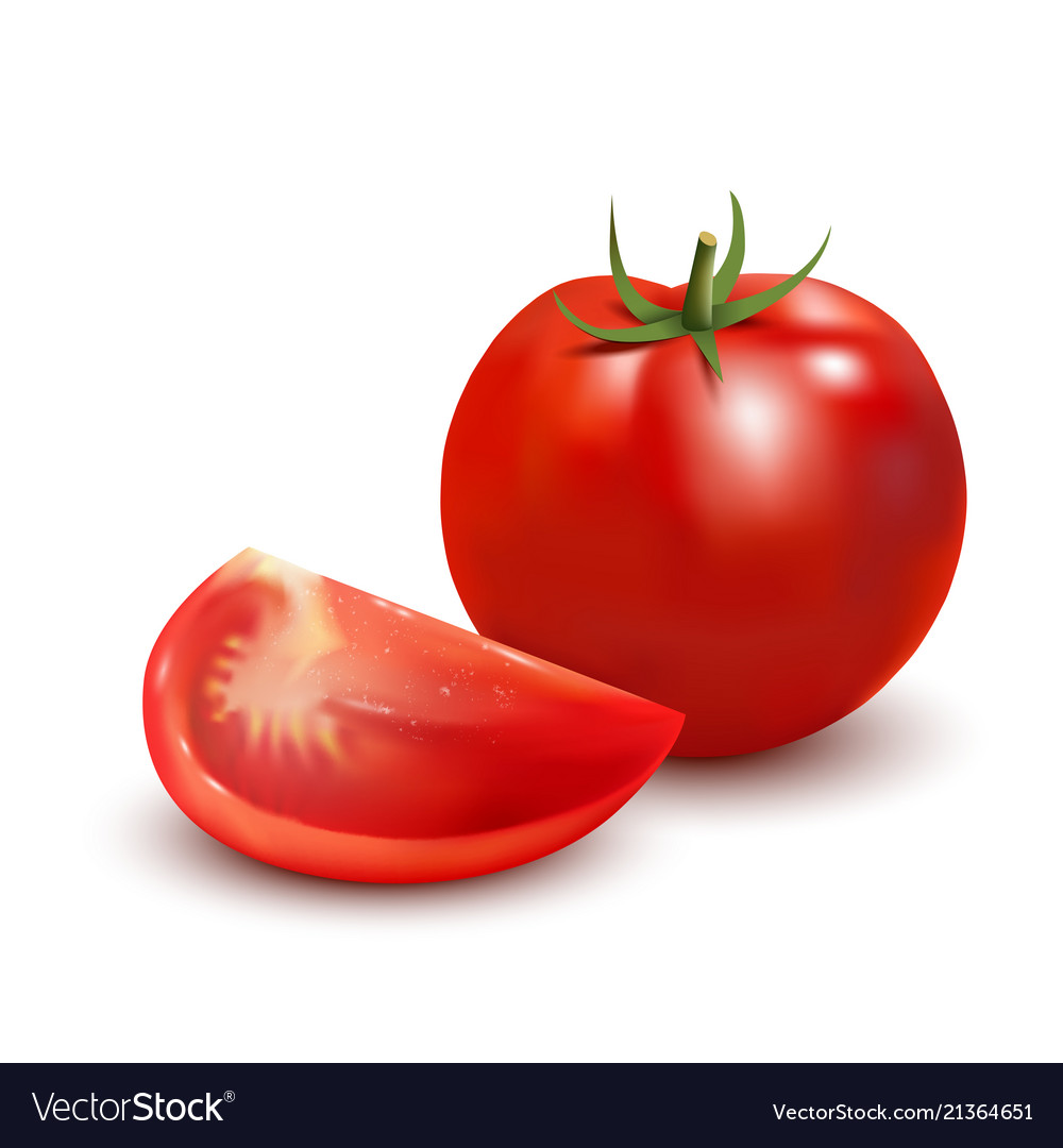 Tomato 3d Icon Isolated On White Background Vector Image