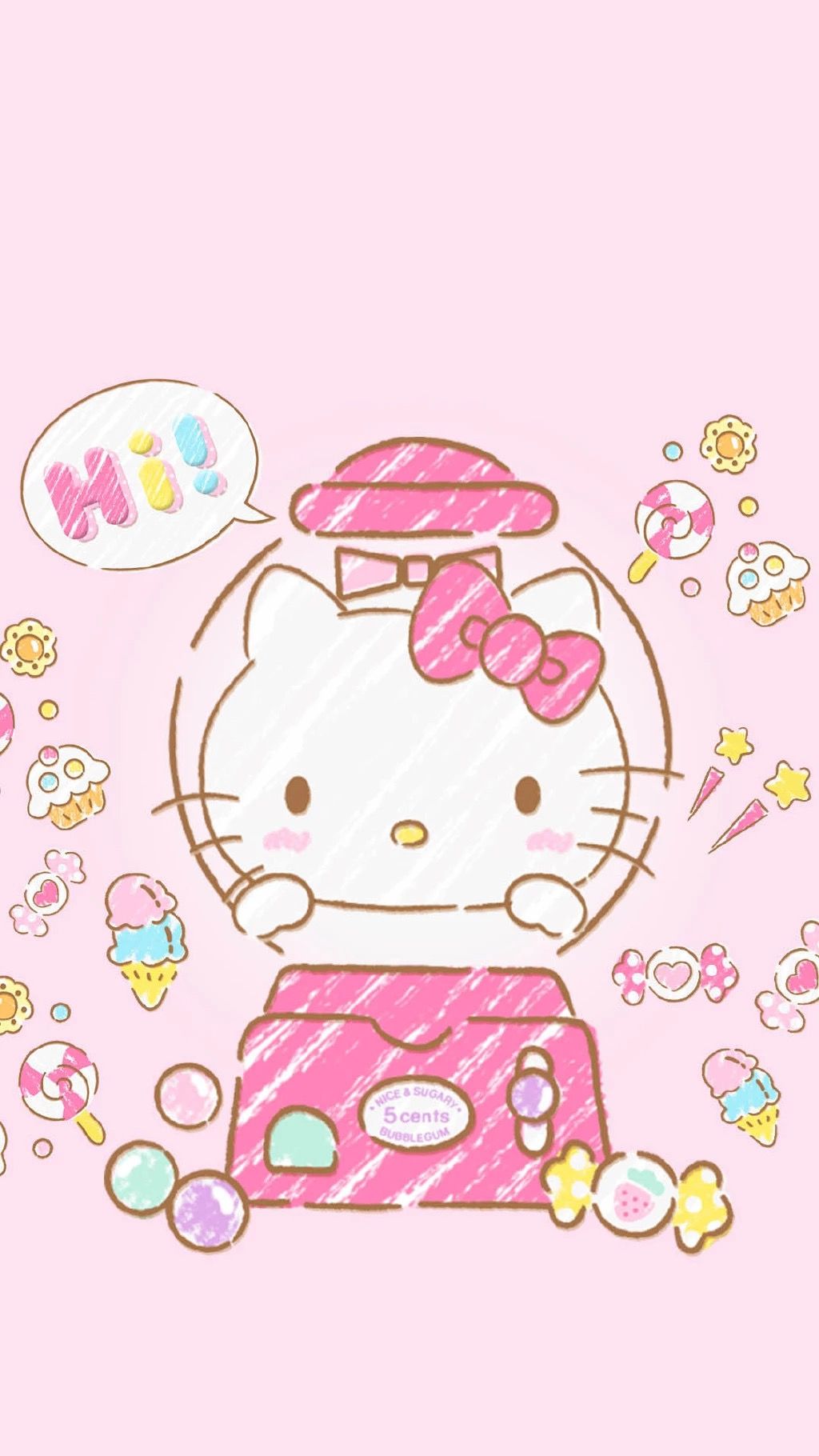 Hello Kitty Gum Ball Machinr Wallpaper