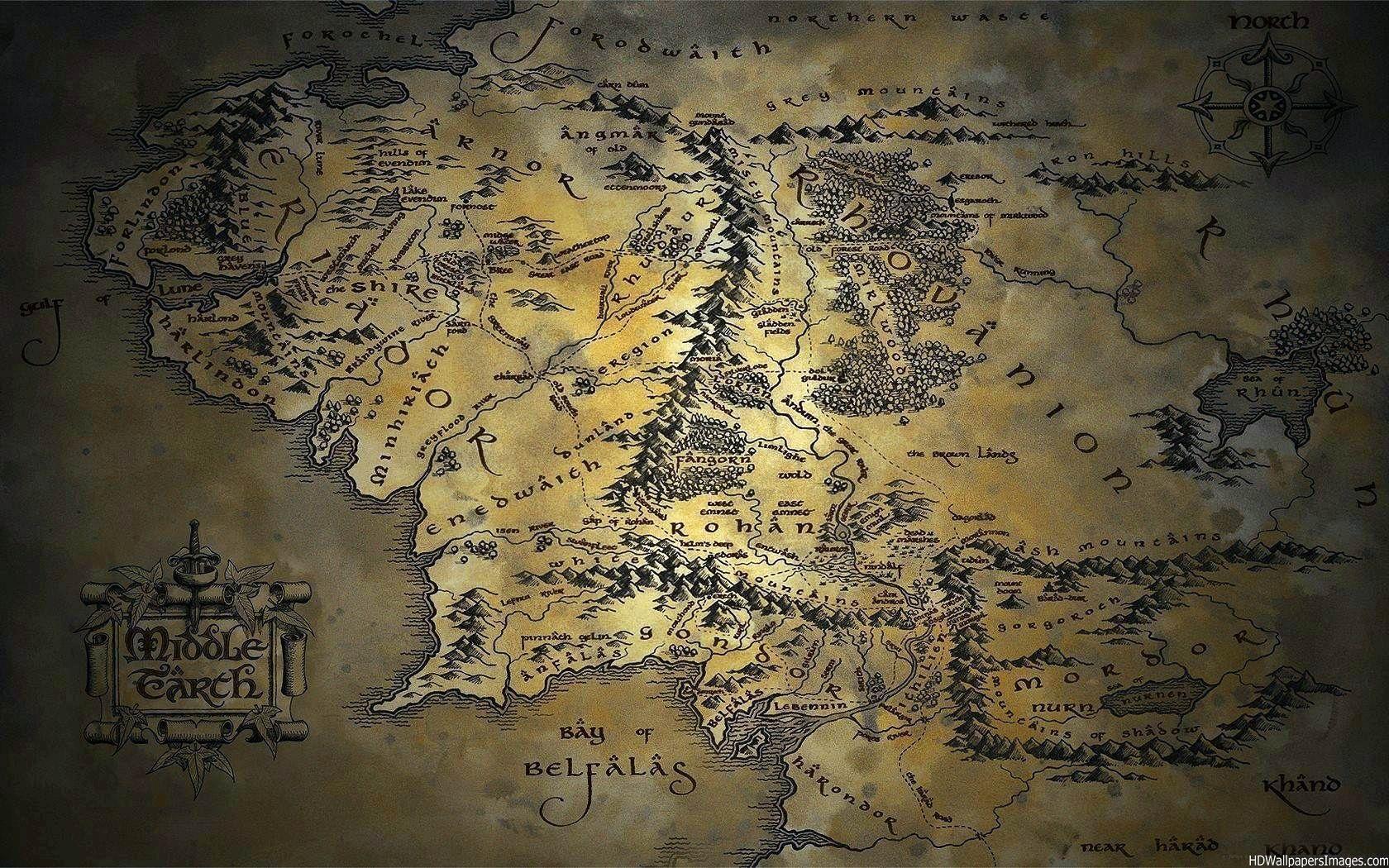 Map Of Middle Earth Wallpapers 1680x1050