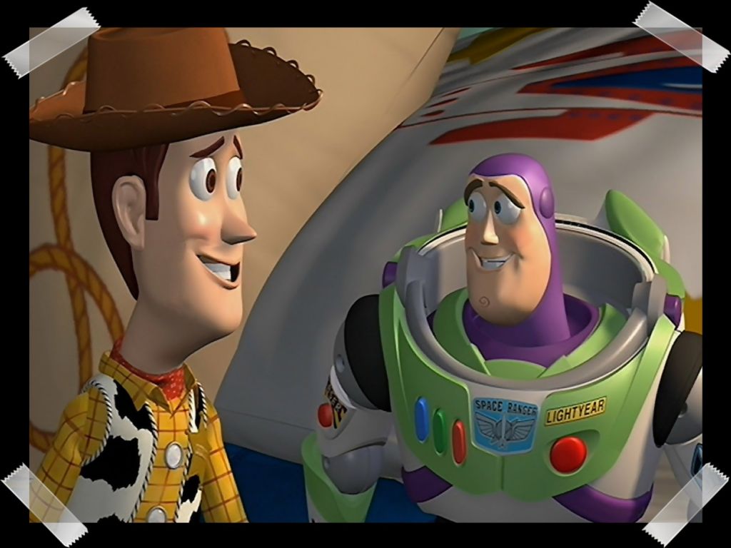 Woody And Buzz Taped Picture Wallpaper Toy Story