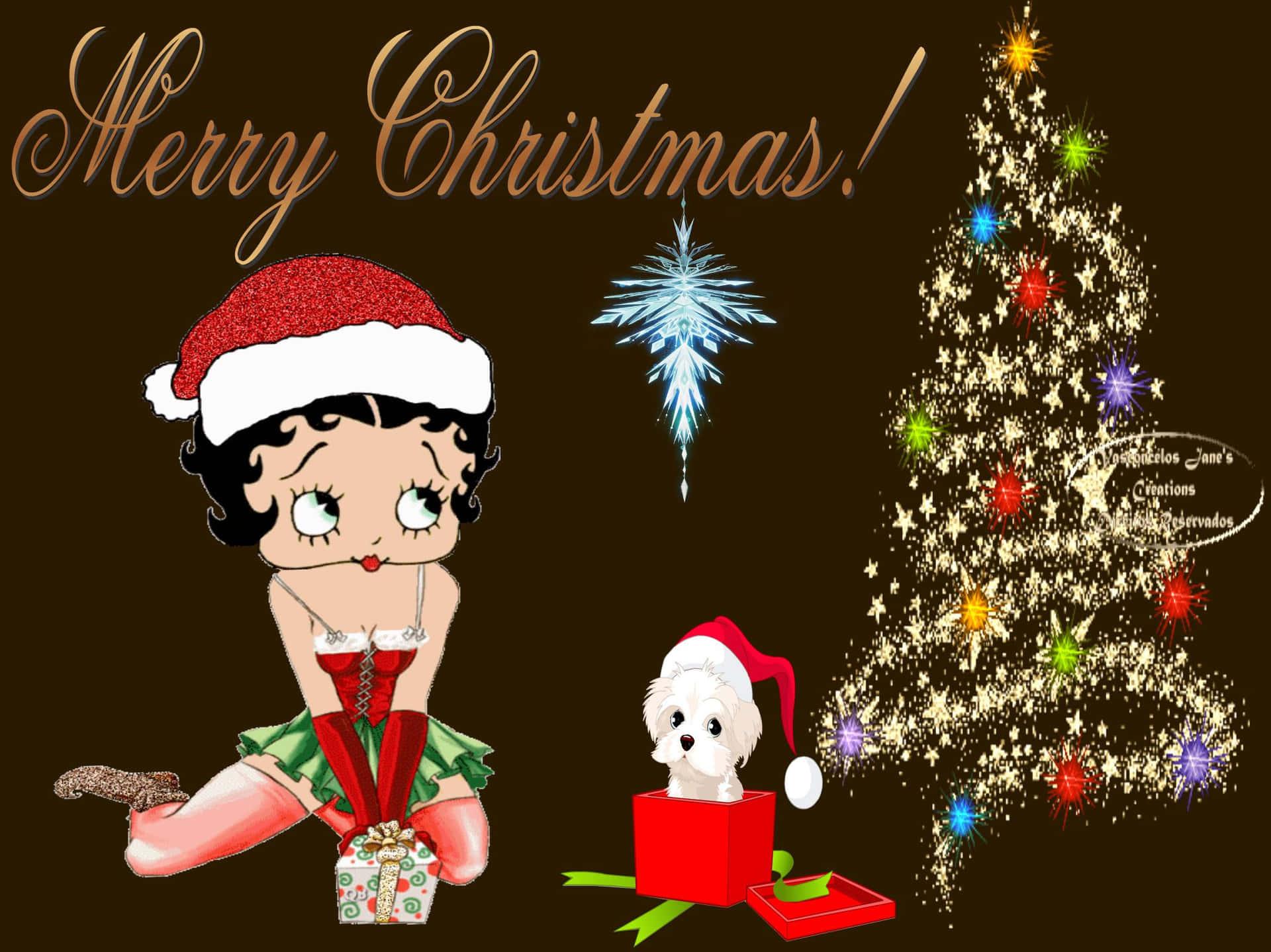 Betty Boop Wishes You A Merry Christmas Wallpaper