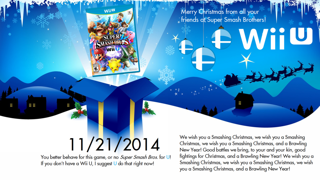 Ssb4 For Wii U Christmas Wallpaper By Thewolfbunny
