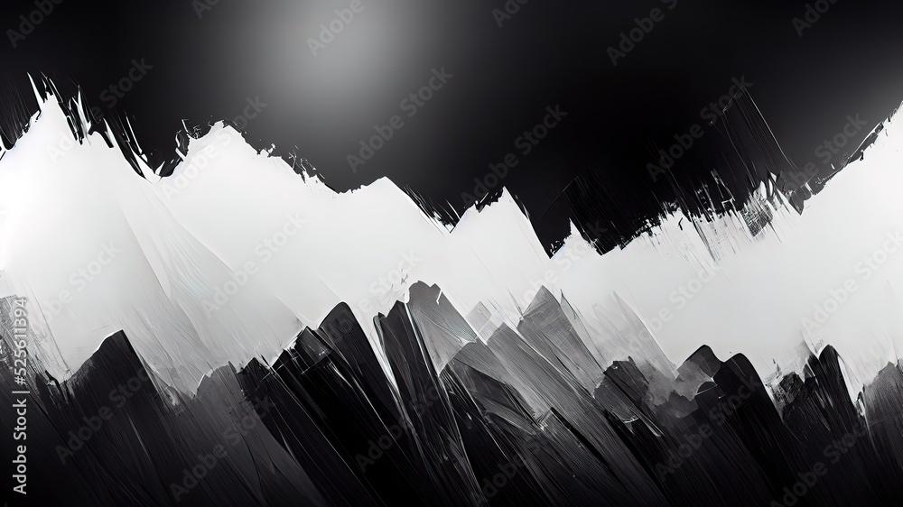 Black And White Paint Brush Wallpaper Abstract
