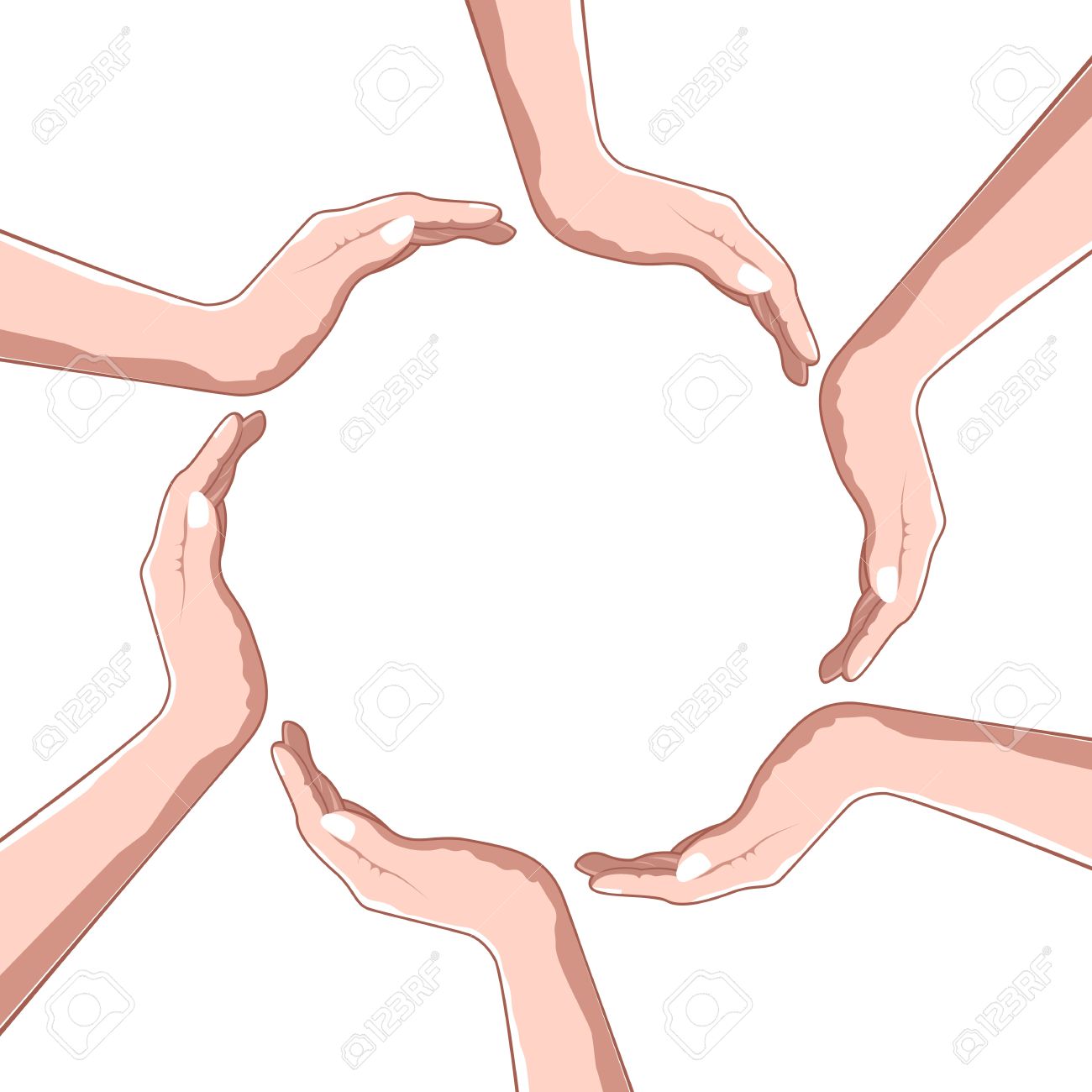 Illustration Of Cooperation With Hands On White Background Royalty