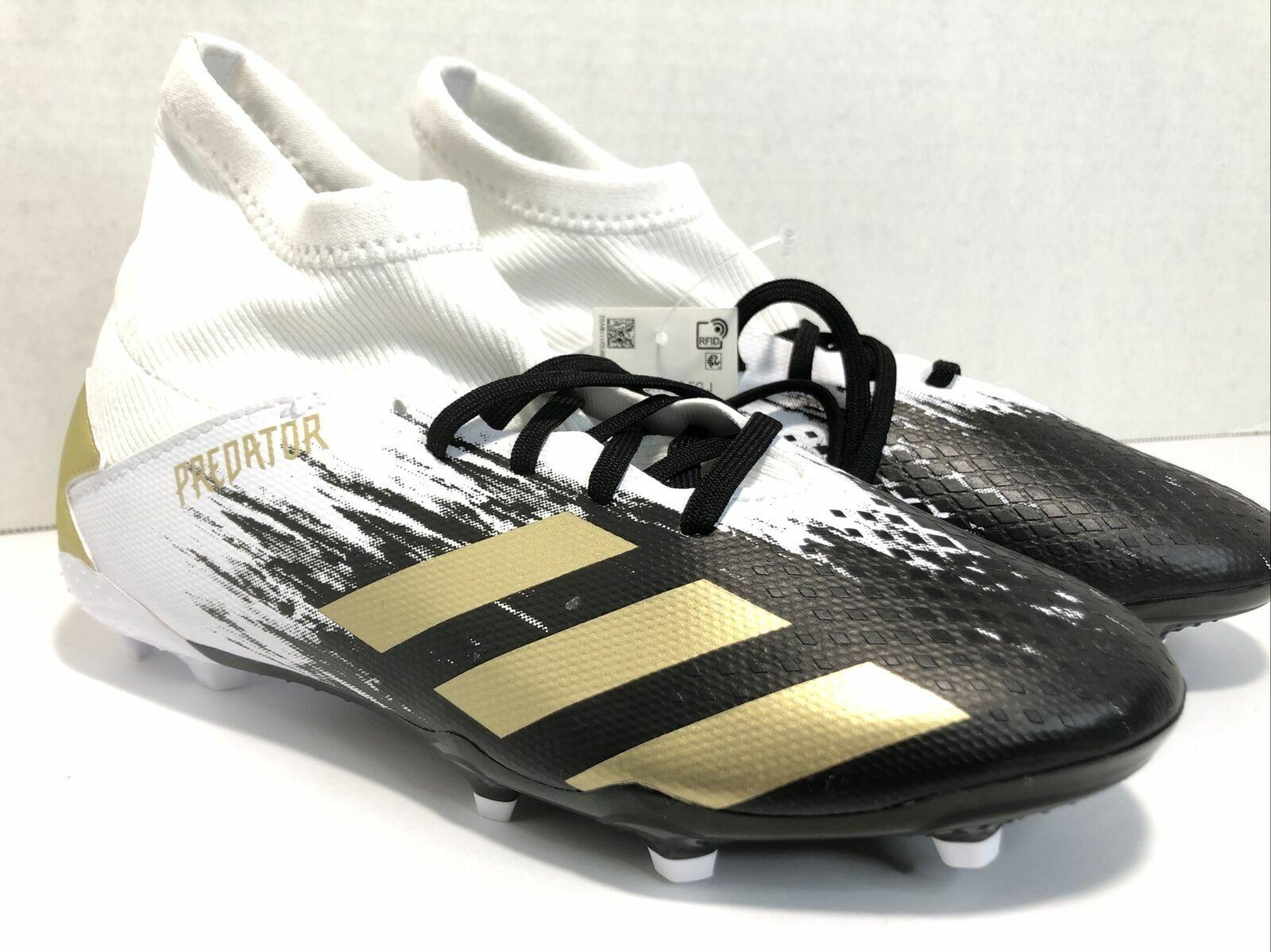 Mens Adidas Predator Fg Soccer Cleats Black White Gold Fw9215