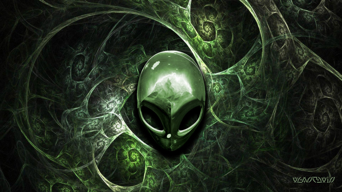 Alienware Wallpaper Green Black Art Two