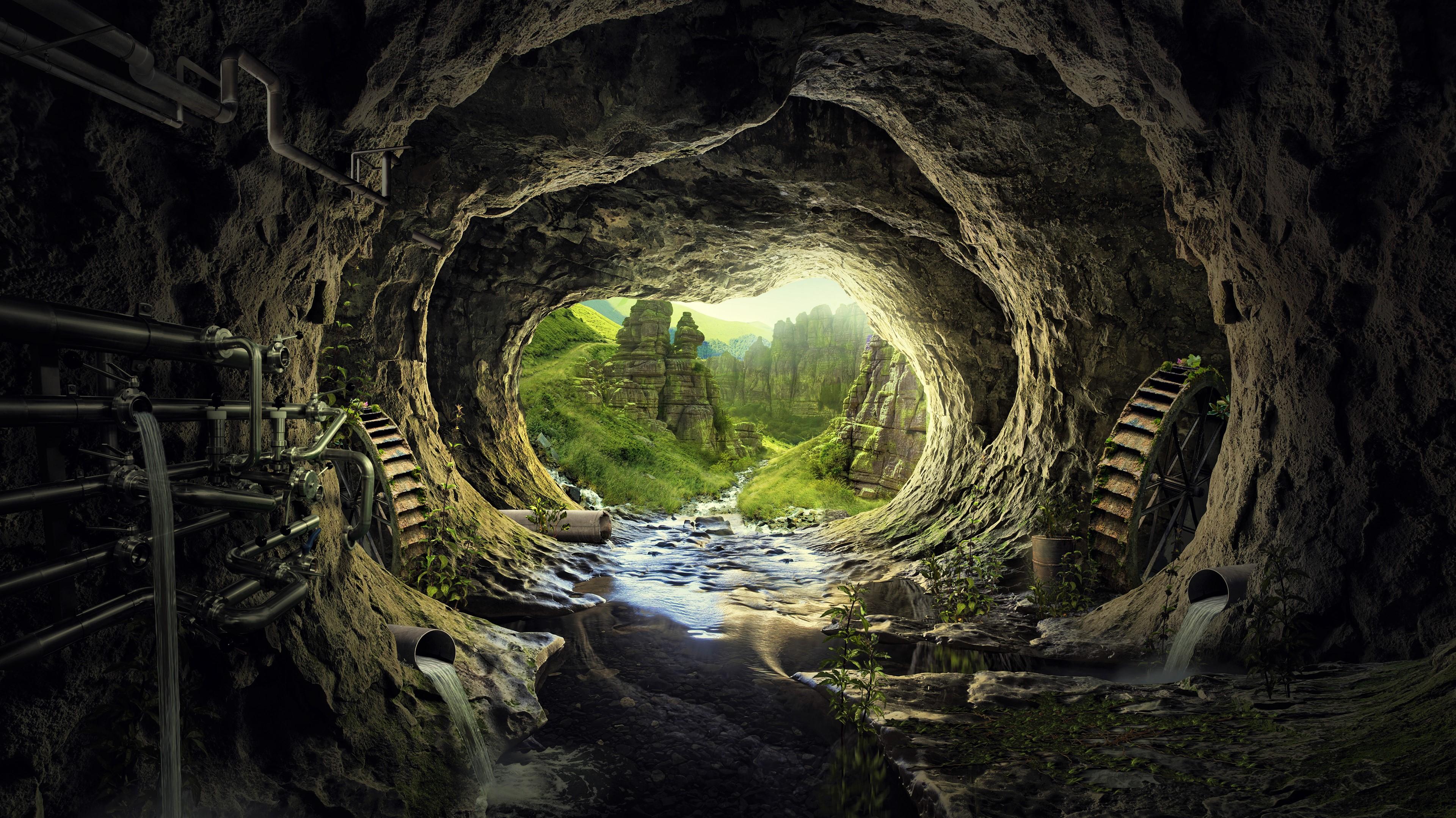 4k Fantasy Cave Wallpaper Background Image