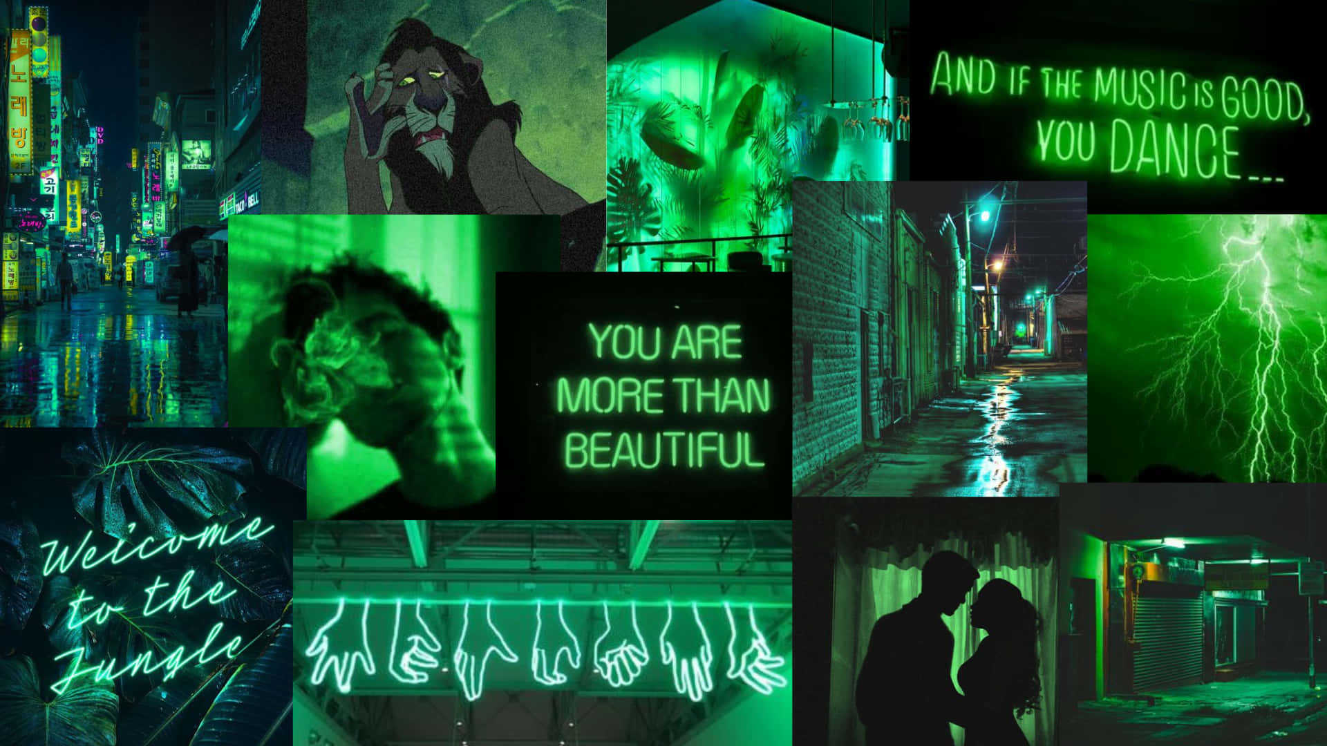 Neon Green Aesthetic Desktop Wallpaper