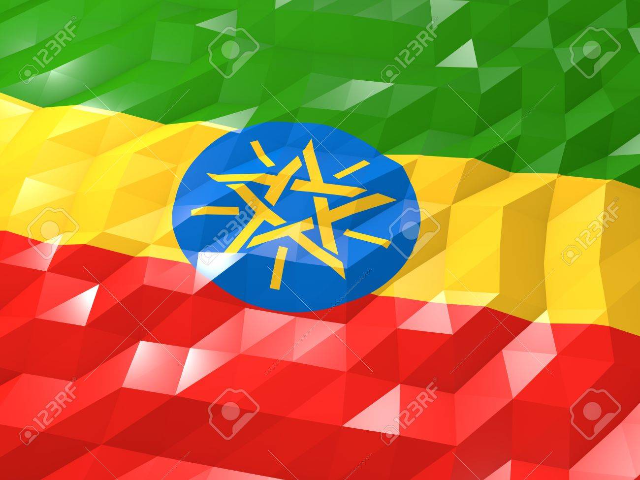 Flag Of Ethiopia 3d Wallpaper Illustration National Symbol