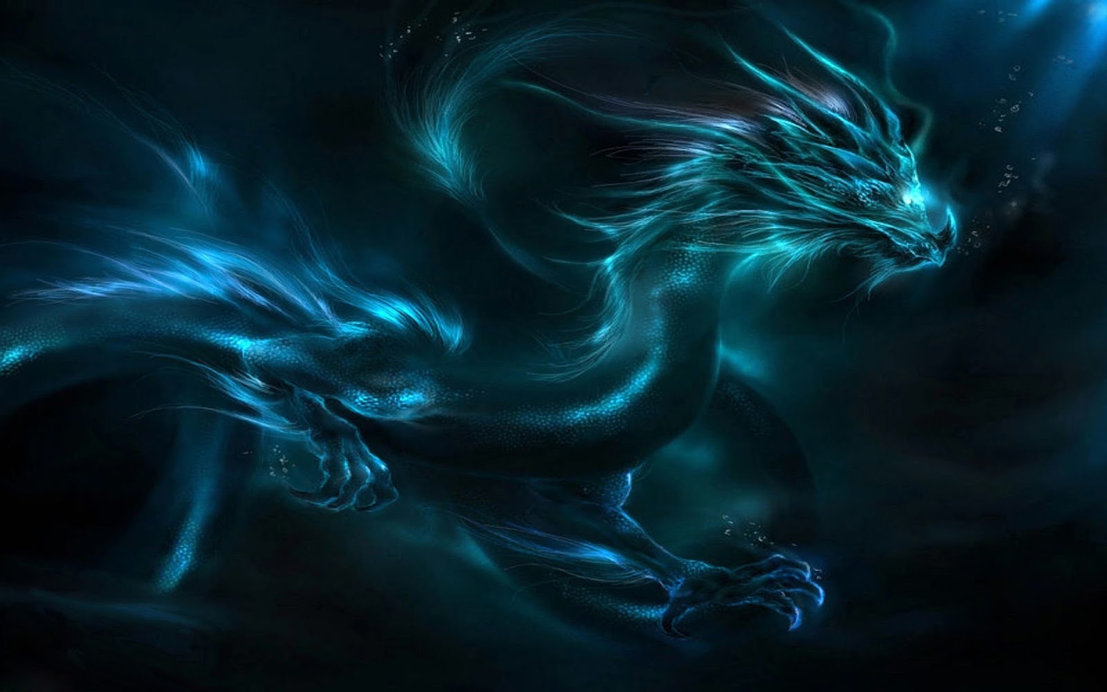 Blue Shadow Dragon HD Wallpaper
