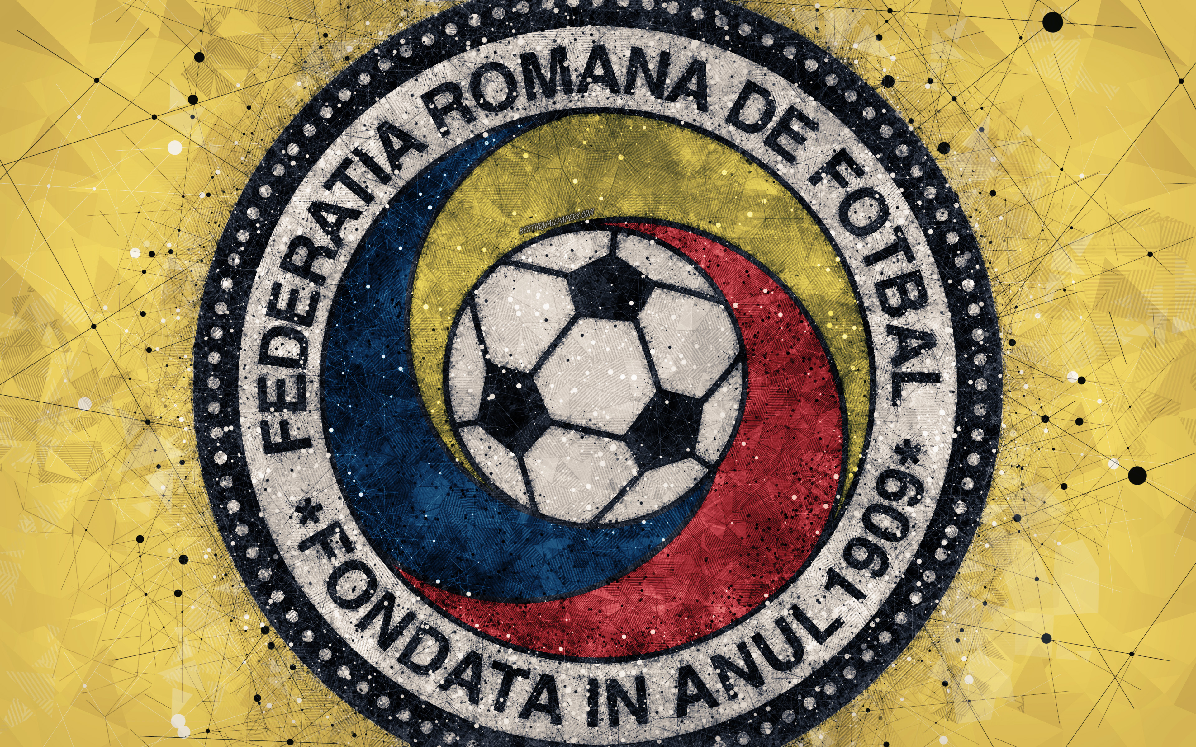 Wallpaper Romania National Football Team 4k Geometric