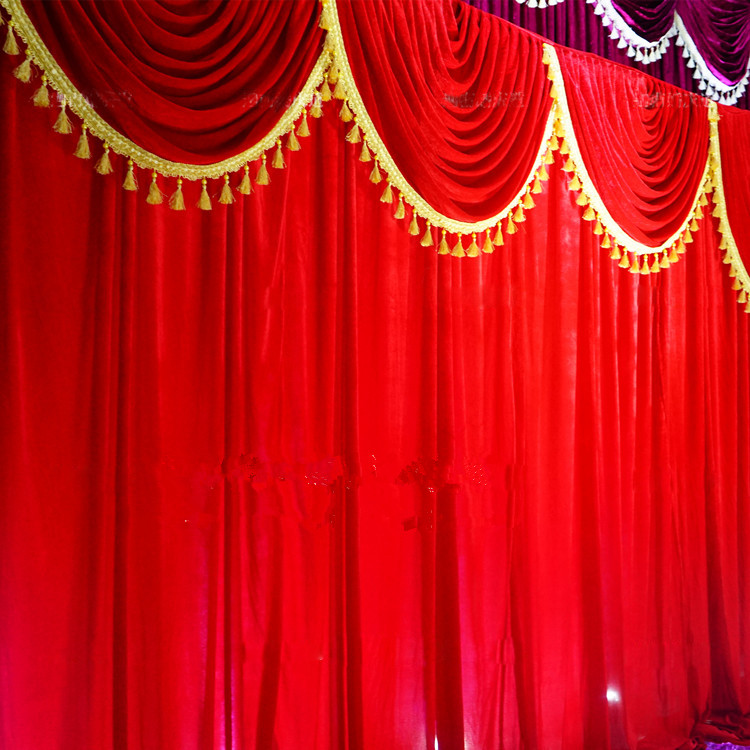 Classic Stage Performance Background Curtain 3x6m Top Velvet
