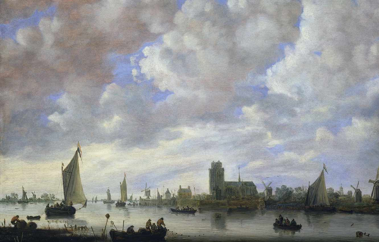 Wallpaper Clouds Boat Picture Sail Jeronymus Van Diest Ii