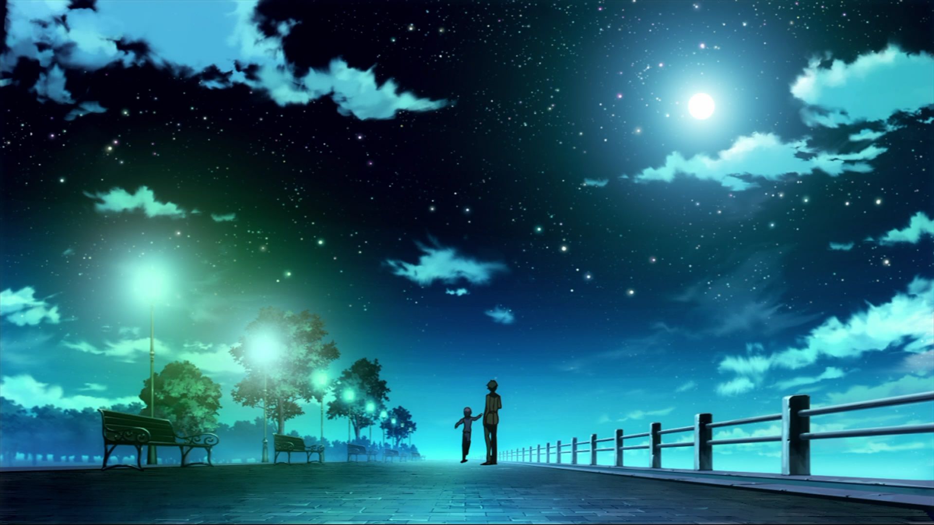 perfect pictures anime   blue starry sky   beautiful night 1920x1080