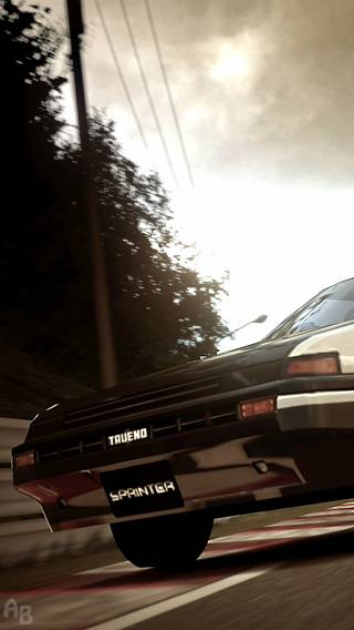 Initial D Trueno 86 By The Sunset Anime   iPhone Wallpaper
