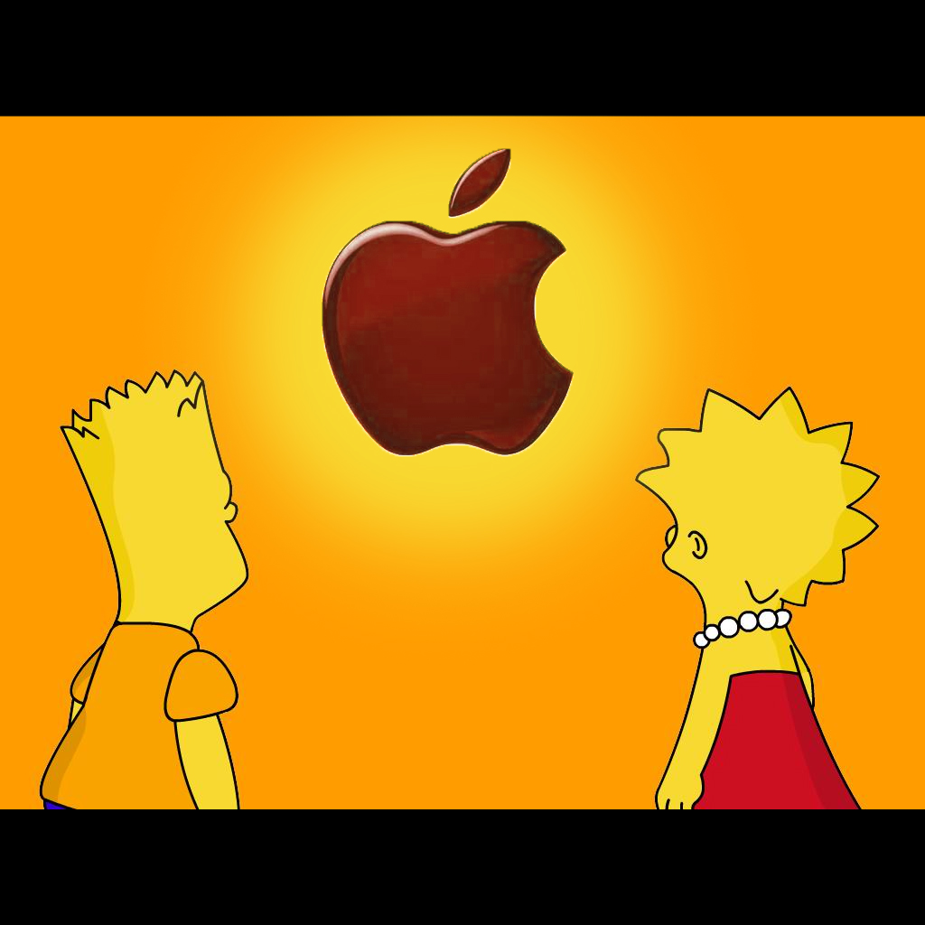Simpsons Apple Logo iPhone Shockwave Wallpaper