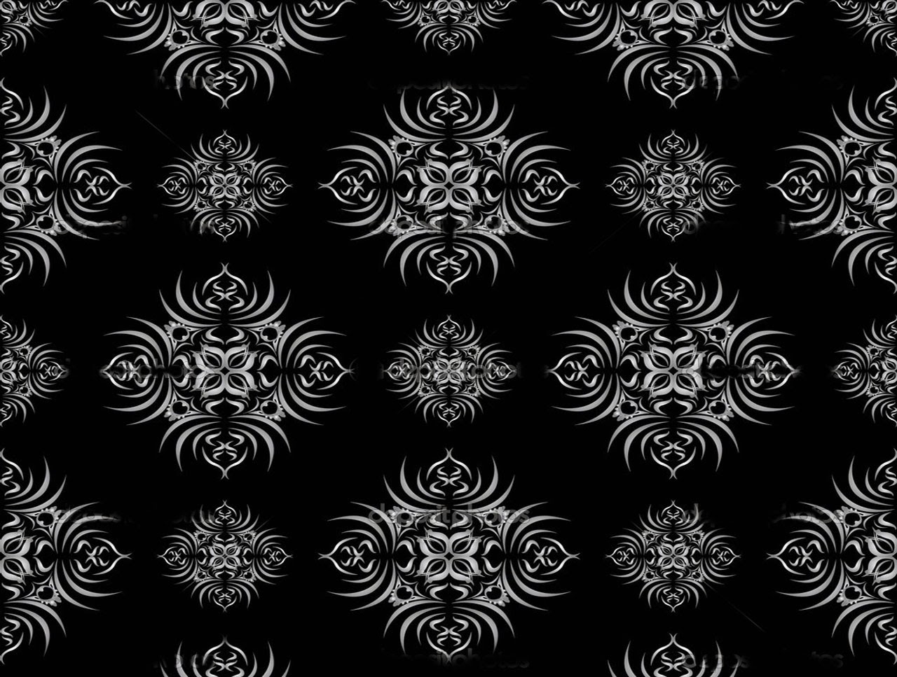Damask Wallpaper Black