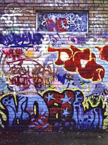 Wall Graffiti Mural Painted Brick Wallpaper