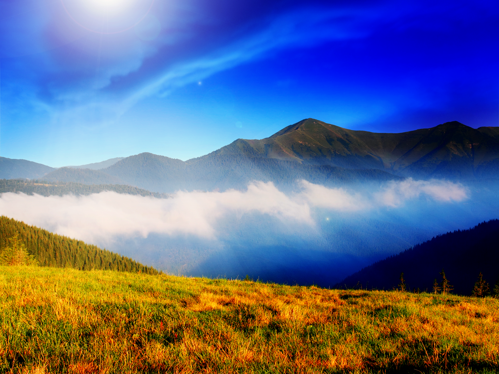 Clouds and Mountain Meadow wallpaper Justice is itself the great 1600x1200