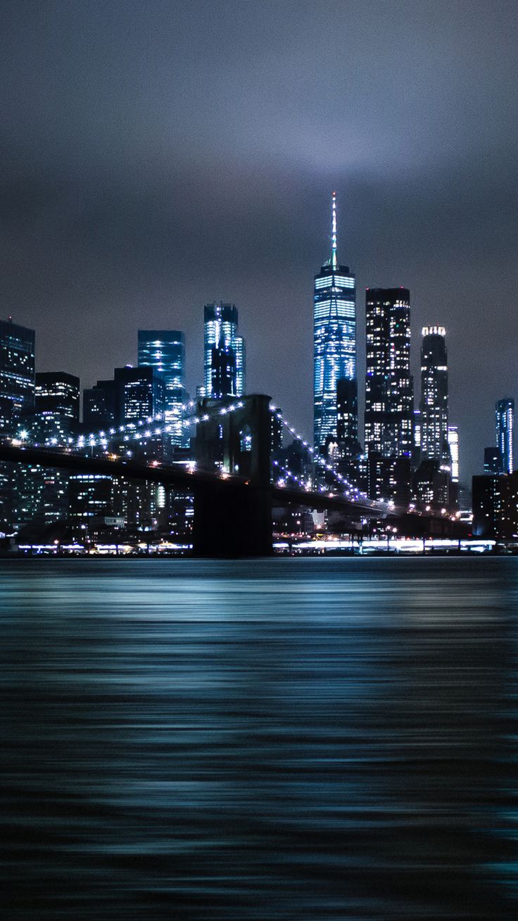 Brooklyn Bridge Night Cityscape Wallpaper