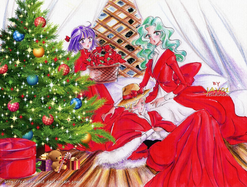 Outer Senshi Xmas Happy Holidays Everyone By Zelldinchit On