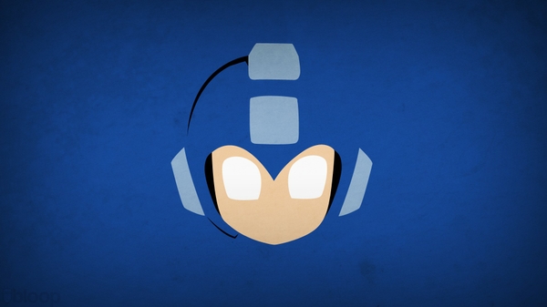 Video Games Minimalistic Superheroes Mega Man Blue Background Blo0p