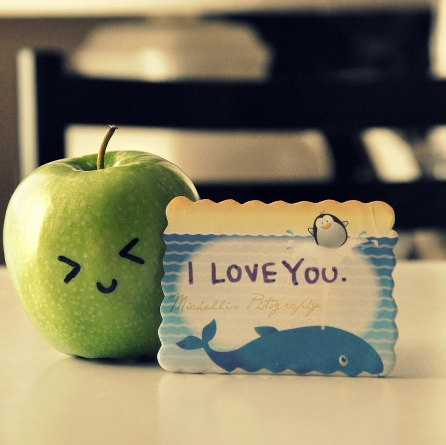 Apple Cute I Love You Sweet Image On Favim