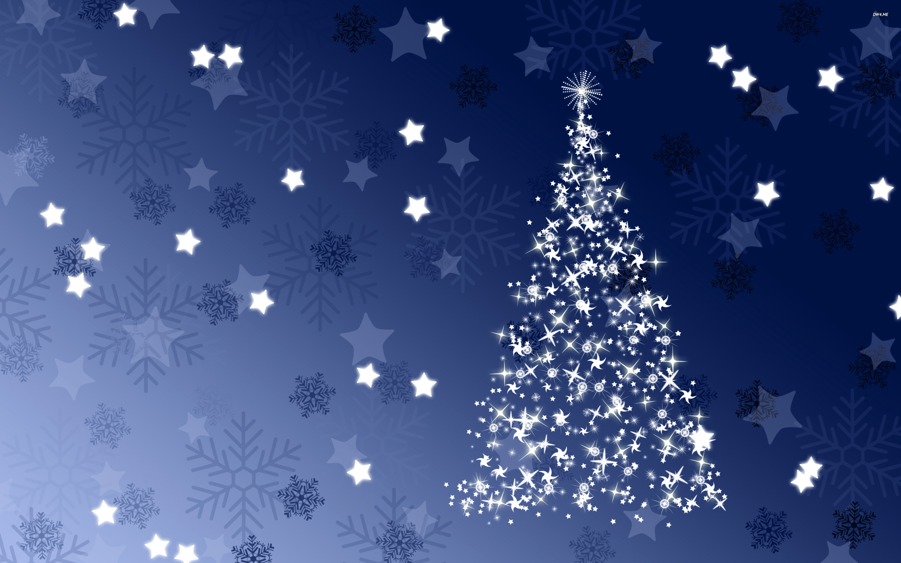 Sparkling Blue Christmas Tree Holiday Wallpaper Jpg