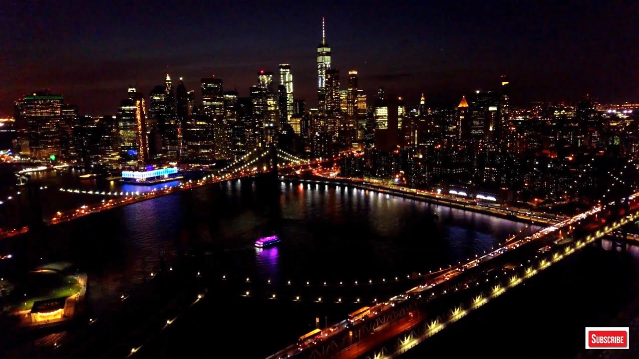 New York City Skyline at Night HD 4K Wallpaper   Screensaver