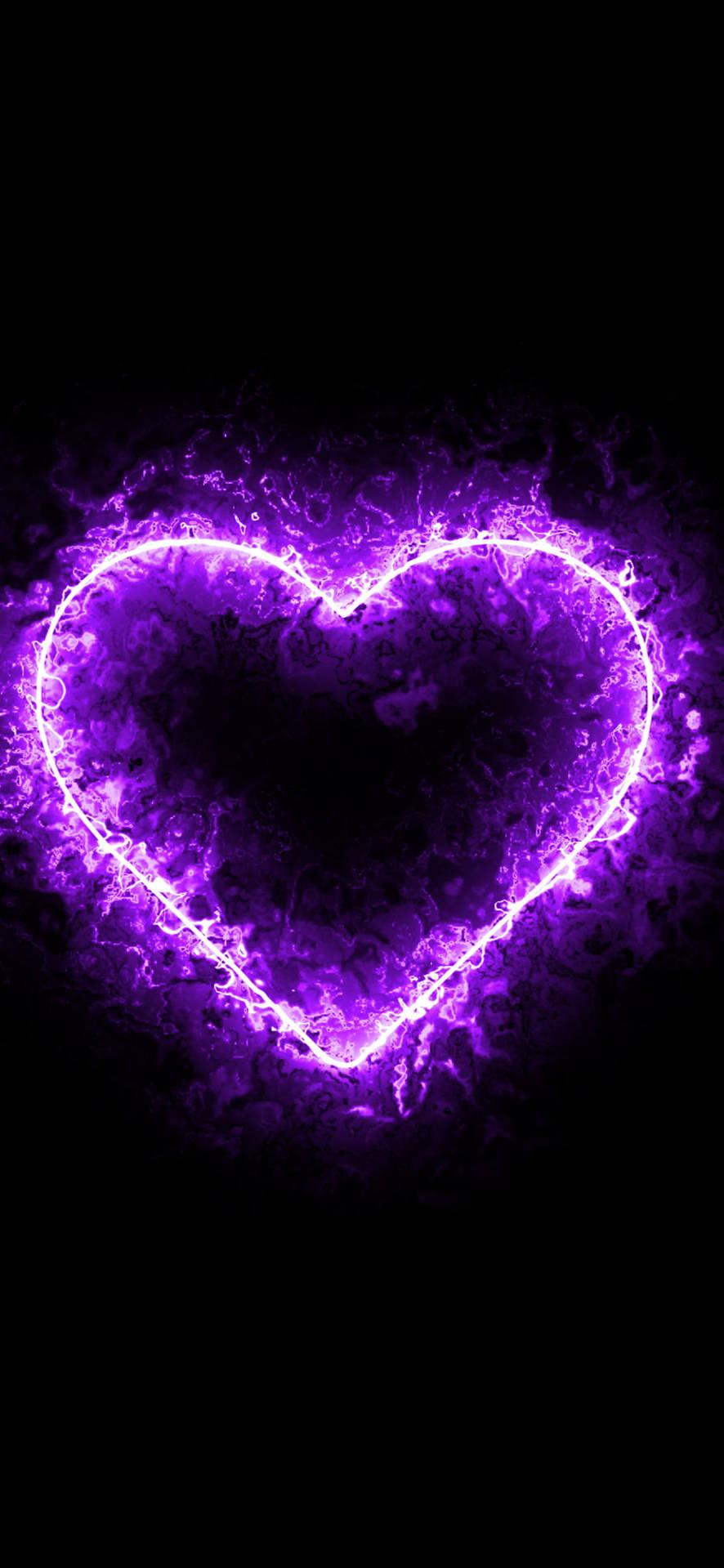 Black And Purple Aesthetic Textured Heart Wallpaper