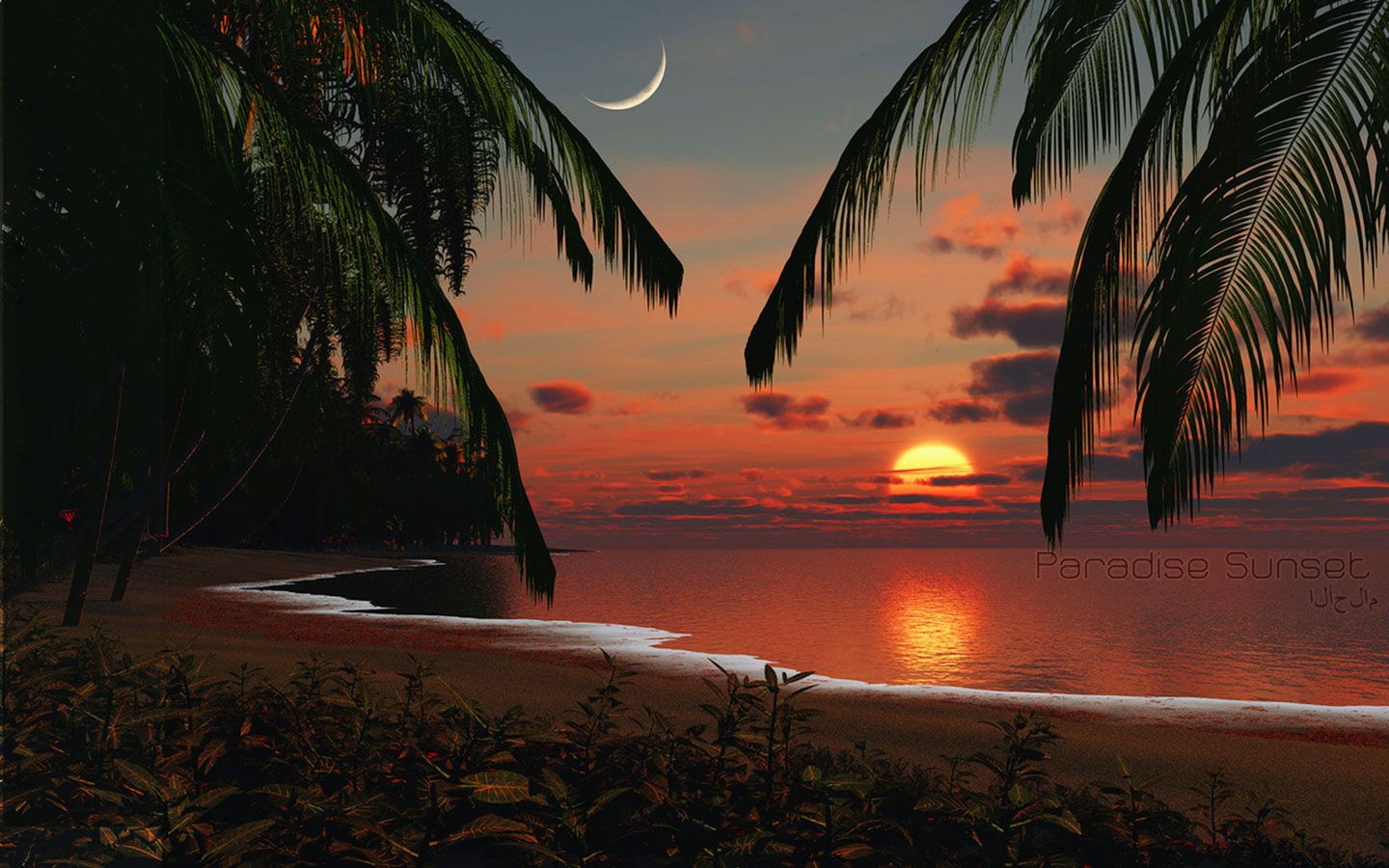 Sunset Beautifulsunset Beach At Night Wallpaper