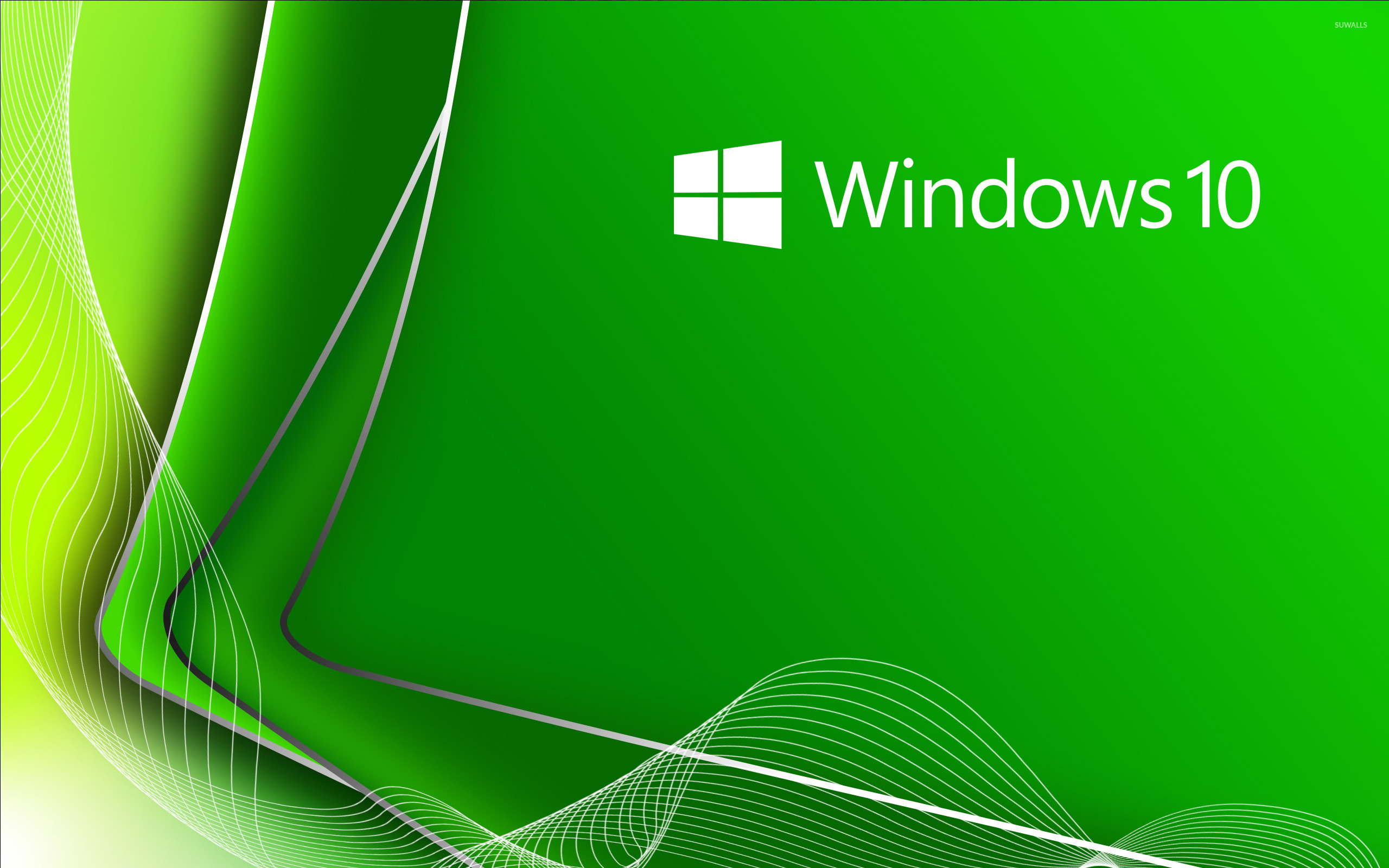 Free Download Windows 10 White Text Logo On Green Curners Wallpaper